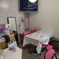 Interior seating at Guinga in Paris