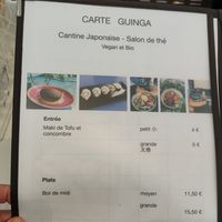 Menus at Guinga in Paris