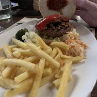 Incredible burger  at Zeughhauseskeller in Zurich