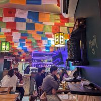 Seating area at Momo Ghar in Toronto