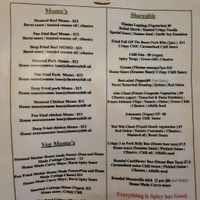 Menu at Momo Ghar in Toronto