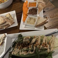 Grilled romaine salad, dip trio, olives  #Veganuary at Purple Olive  in St Augustine