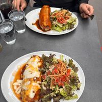 X2 Green peace burritos. One vegan (without cheese) and one vegetarian .  at Two Amigos in Lyon