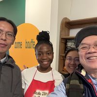 Warm and welcoming ! Can’t wait to have our food!   at Snack Bar Sante Bonne Bouffe in Granby