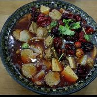 Mock meats spicy soup at Summer Radish Vegetarian Restaurant in Yinchuan