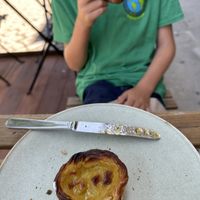 Nata (torrada with jam in the background)  at Odete Bakery - Cedofeita in Porto