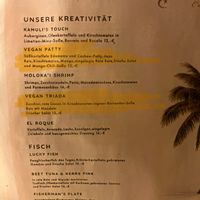Menu in German part 1   at Mahalo in Tenerife