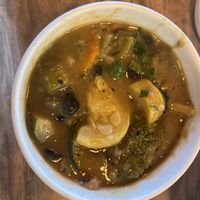 Gumbo clearly marked vegan   at Honest Greens in Myrtle Beach