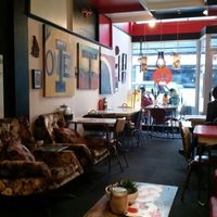 A groovy vibe cafe....clean & tidy at Modaks Espresso in Dunedin
