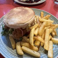 Cauliflower burger and vegan pancakes   at Modaks Espresso in Dunedin