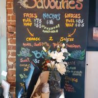 Menu board at Modaks Espresso in Dunedin