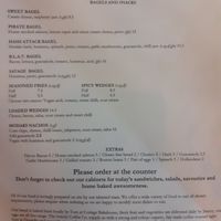 Menu at Modaks Espresso in Dunedin