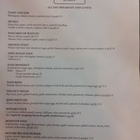 Menu at Modaks Espresso in Dunedin