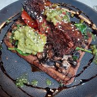 Vege out Vegan- that's a hash brown in the middle at Modaks Espresso in Dunedin