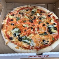 Vegan pie  at Straight Brooklyn Pizza in Vancouver