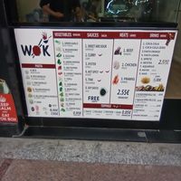 Menu at Wok Stop in Benidorm