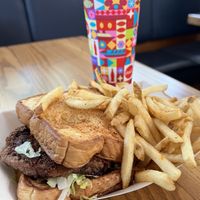 Jackfruit BBQ burger meal  at Walt Disney World - Regal Eagle Smokehouse in Lake Buena Vista