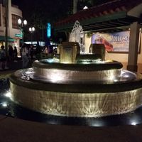 Restaurant exterior at night. Beautiful fountain.  Go early if you want to make it to the FANTASMIC show after dinner. at Walt Disney World - Hollywood & Vine in Lake Buena Vista