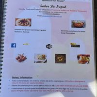 Menu p1 in green the vegan options  at Sabor do Nepal in Lisbon