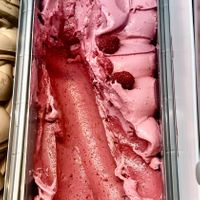 Raspberry sorbet   at Toc Toc Coffee & More in Belfast