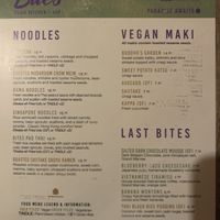 Menu 2  at BITES Asian Kitchen + Bar in Chicago