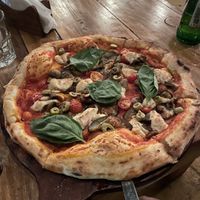 Vegan pizzaa  at La Veda in Arambol