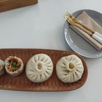 Shaomai on the left, Ling's buns on the right at The Light - Tea House in Prague