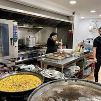 In the kitchen, where it was no problem to look at La Marina  in Mallorca