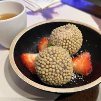 Blueberry mochi balls  at Palette Tea Garden - Hillsdale Shopping Center in San Mateo