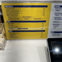 Menu  at Wetzel's Pretzels in Toronto