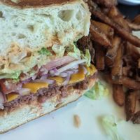 Burger at Real Sports in Toronto