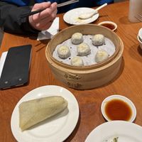 Red bean xiaolongbao and a red bean rice dish for dessert  at Din Tai Fung - 鼎泰豐 in Taipei