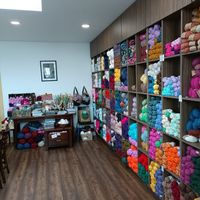 Yarn at opposite side of seating area at Castle Books  in Castlebar