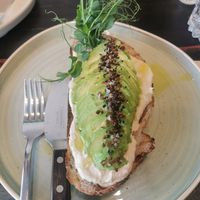 Sourdough with Avocado and hummus at Café Láska in Vienna