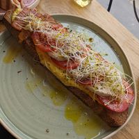 Caprese on Sourdough Bread at Café Láska in Vienna