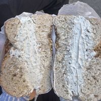 Sesame bagel with vegan scallion cc  at Kismet Bagels - Rittenhouse Square in Philadelphia