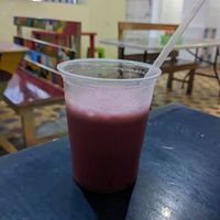 Juice (strawberry( at Los Cheros Pupuseria Y Tipicos in Quetzaltenango