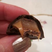 Chocolate filled with salted caramel. It doesn't get any better than this. at Sophie Sucree in Montreal