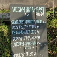 Huge menu  at Dragonfly Guesthouse in Sihanoukville