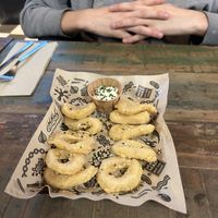 Vegan calamari  at Mad Mad Vegan - Barcelona in Barcelona