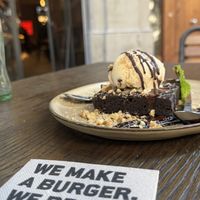 Had to have desert.  Brownie with ice cream    at Mad Mad Vegan - Barcelona in Barcelona