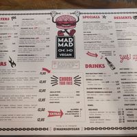 Menu 23 October 2024 at Mad Mad Vegan - Barcelona in Barcelona