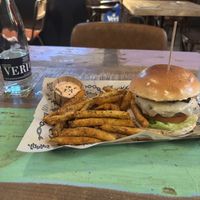 Philly burger and Cajun friess  at Mad Mad Vegan - Barcelona in Barcelona