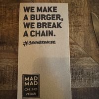 Napkin/motto.  at Mad Mad Vegan - Barcelona in Barcelona