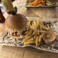 Burger with fries   at Mad Mad Vegan - Barcelona in Barcelona