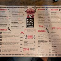 Aktuelle Karte at Mad Mad Vegan - Barcelona in Barcelona