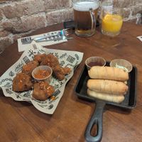 Buffalo cauli wings & tequeños at Mad Mad Vegan - Barcelona in Barcelona
