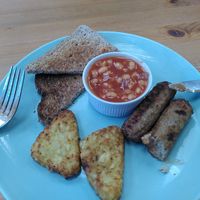 Vegetarian breakfast without the eggs (March 2024) at Coquet Tea Rooms in Morpeth