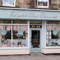 Outside the café (March 2024) at Coquet Tea Rooms in Morpeth