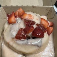 Strawberry frosting with strawberries   at Cinnaholic  in Columbus